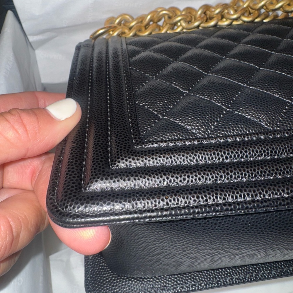 Chanel Boy Bag Medium Black w/Gold Hardware - Picture 12 of 17